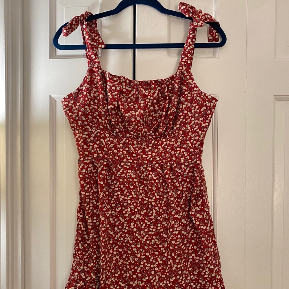 SHEIN Tie-Shoulder Flower Dress